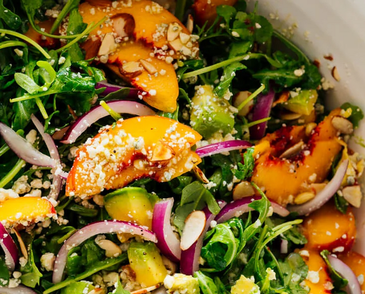 Peach & Avocado Salad with Lemon Infused Olive Oil