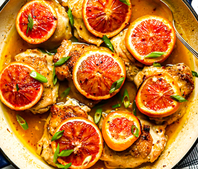 Spicy Blood Orange Olive Oil  Chicken with White Balsamic Vinegar