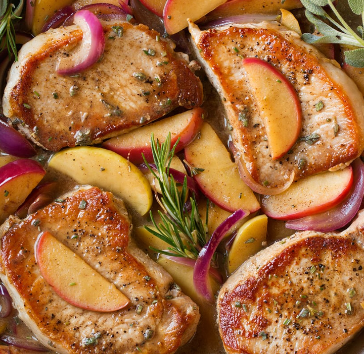 Pork Chops with Balsamic Vinegar Apples