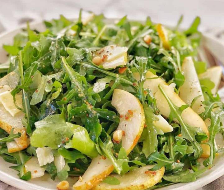 Pear and Arugula Salad with White Balsamic Vinegar